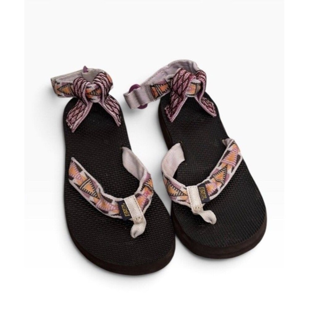 Teva 80s Original Sport Revive Sandals Thong In Pink Purple Geometric 9